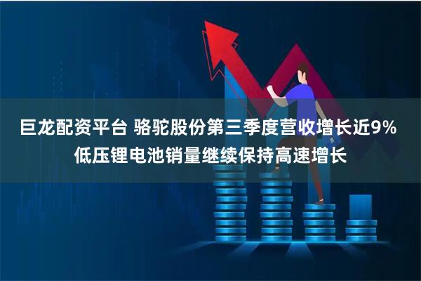巨龙配资平台 骆驼股份第三季度营收增长近9% 低压锂电池销量继续保持高速增长